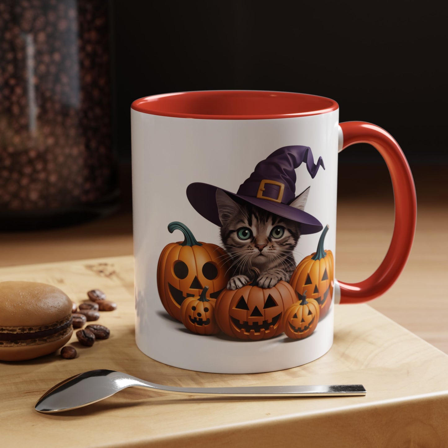 Halloween Mug - Witch Cat Hiding In Pumpkins