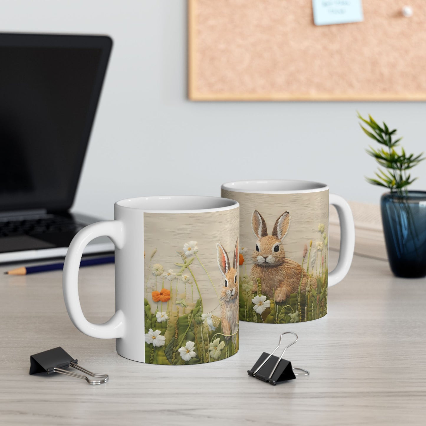 Artistic Mug - Felted Bunnies 3
