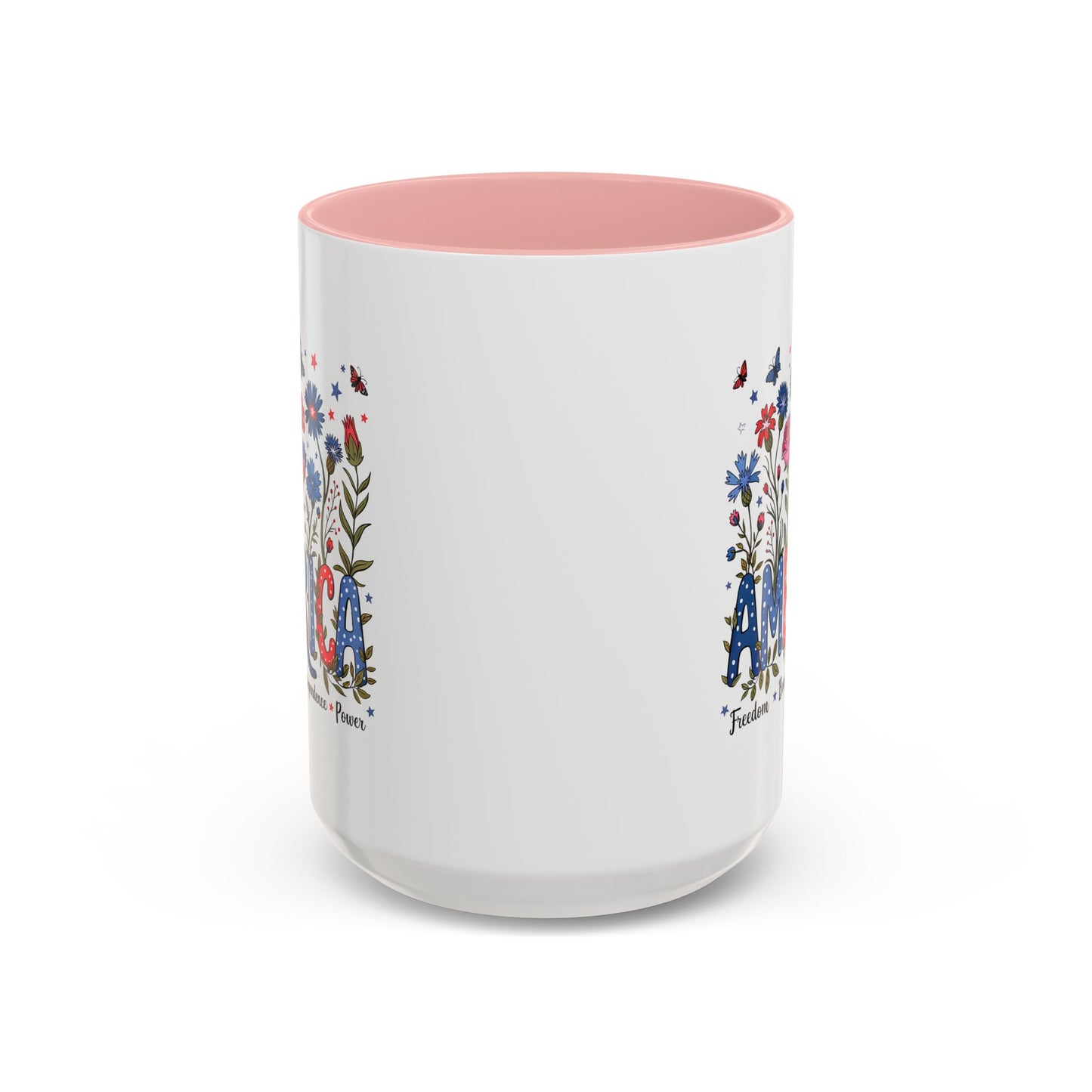 4th of July Mug - Floral America Patriotic