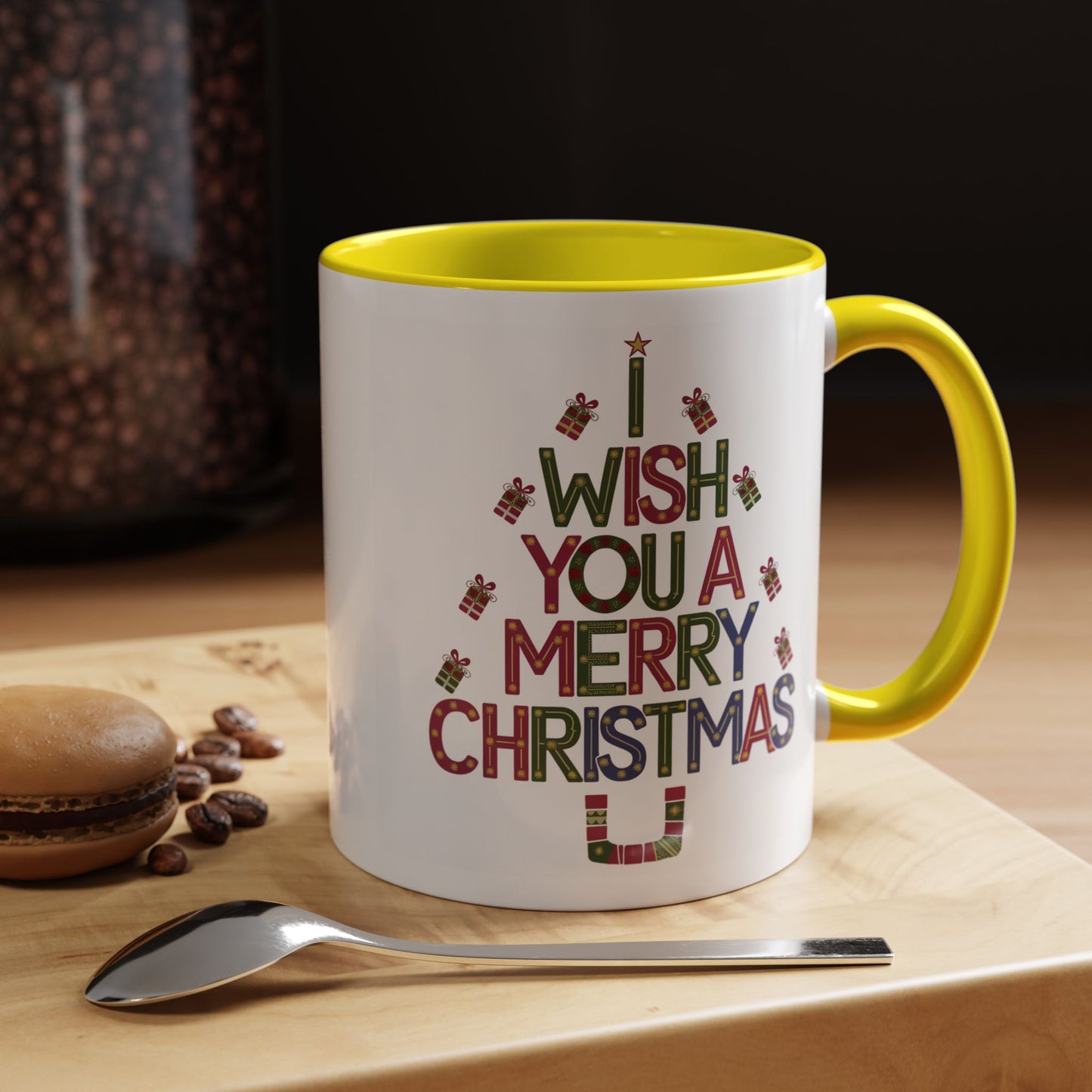 Christmas Mug - I Wish You a Merry Christmas Present Treee