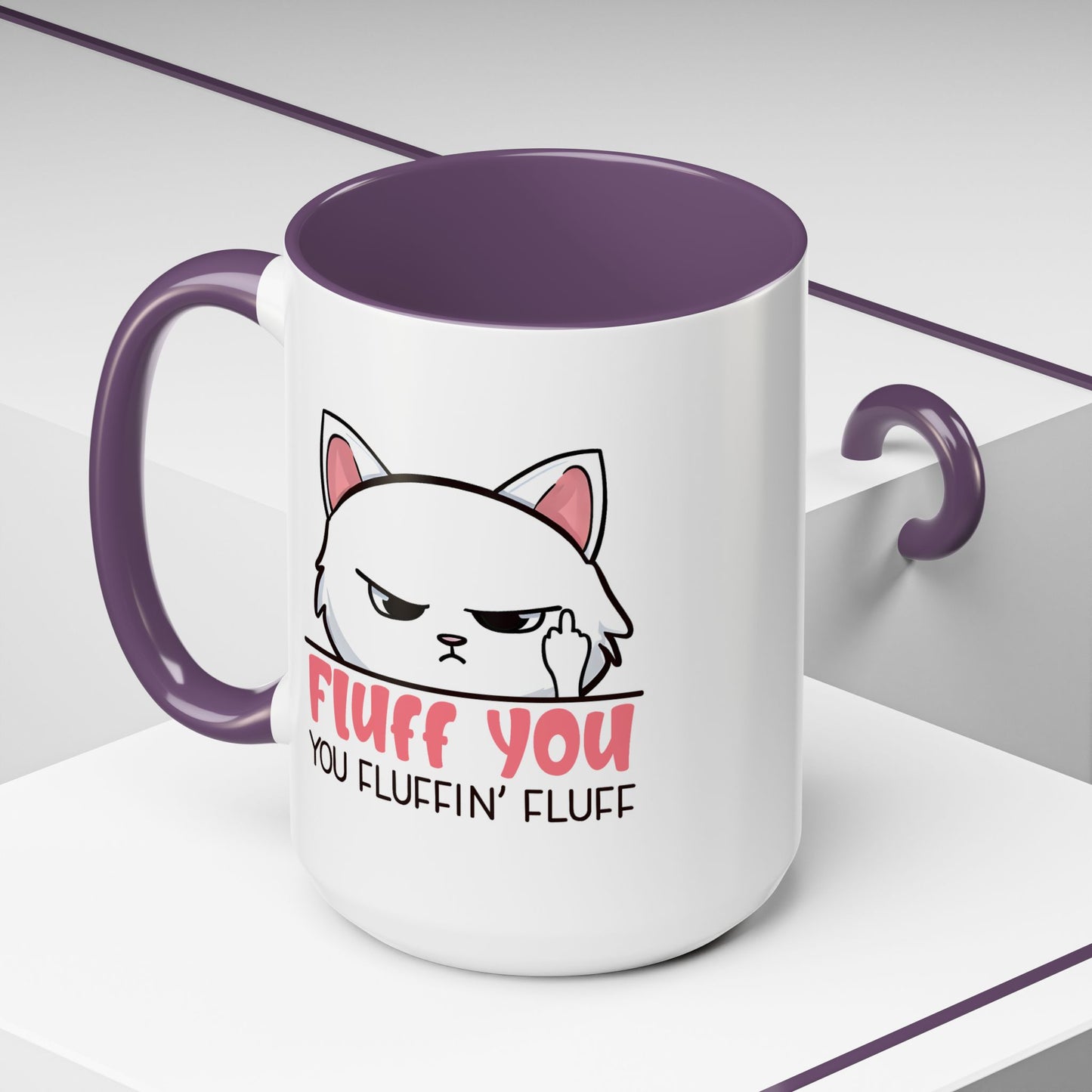 Adult Mug - Fluff You White Cat
