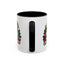 Christmas Mug - Merry Christmas White & Black Text Santa Trees Presents