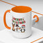 Christmas Mug - Red Green & Gold Text Reindeer Snowman Penguin