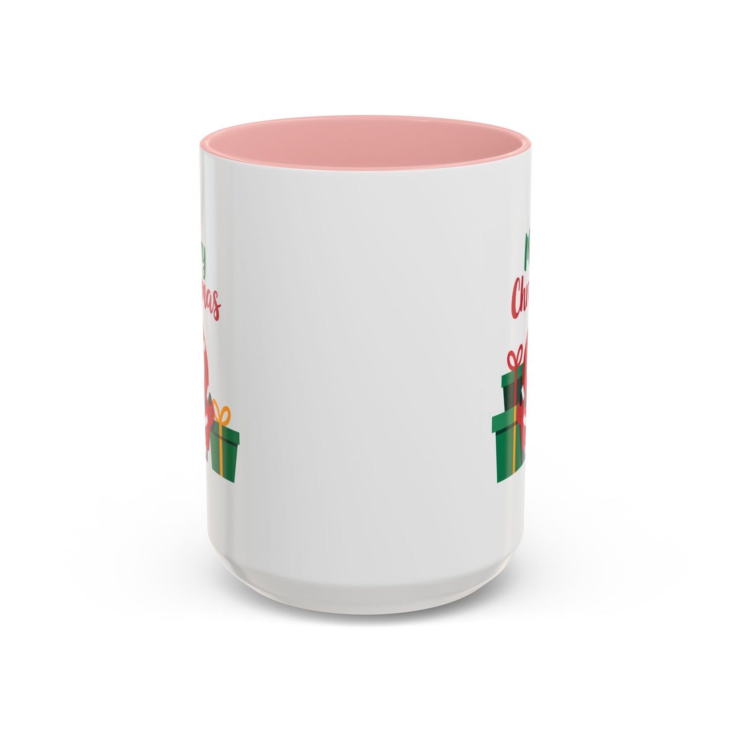 Christmas Mug - Merry Christmas Green & Red Text Santa Presents