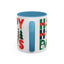 Christmas Mug - Happy Holidays Green Red & Blue Decorative Text
