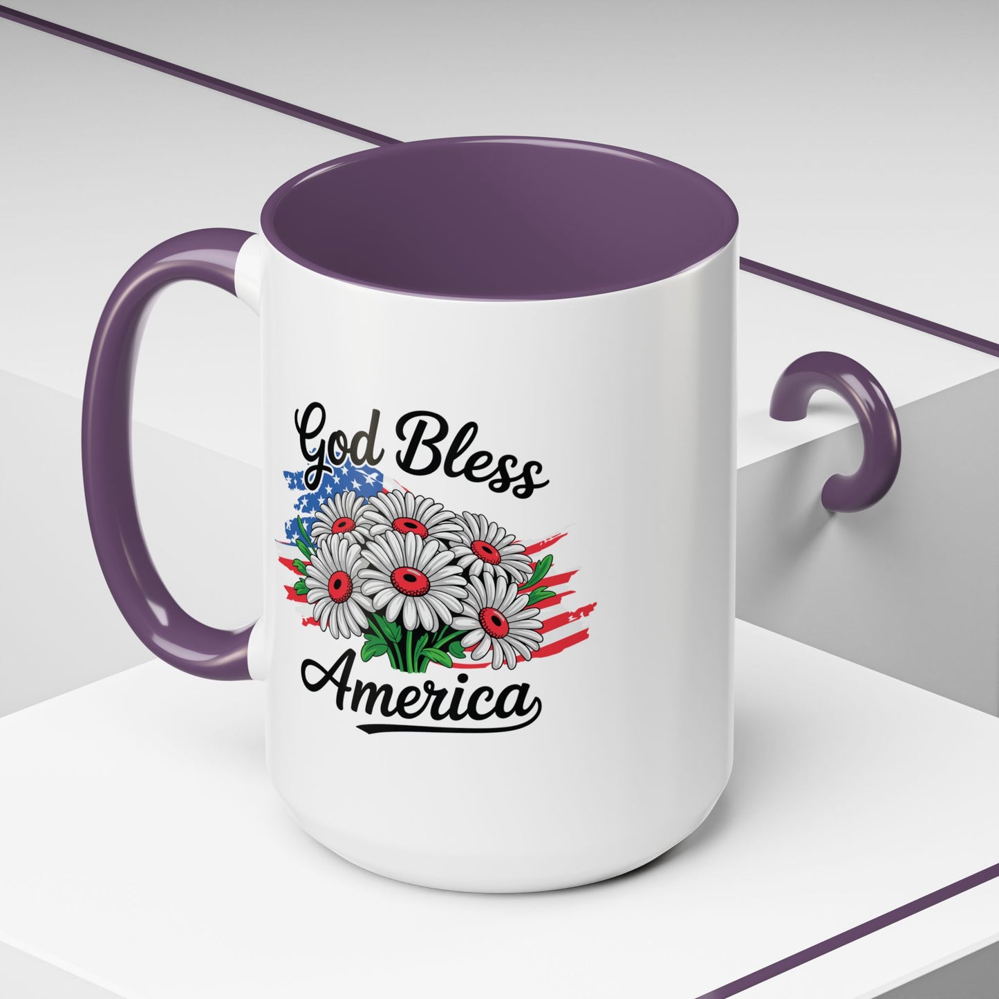 4th of July Mug - God Bless America Daisies
