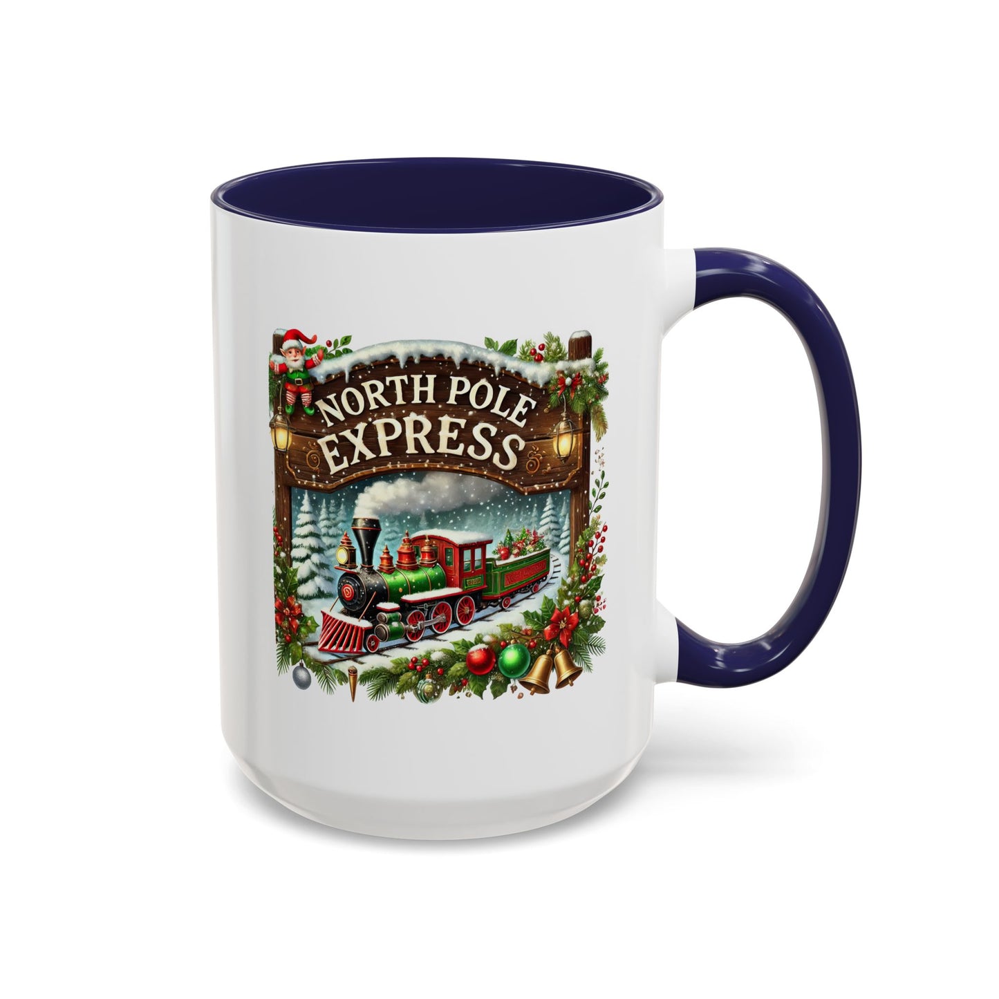 Christmas Mug - North Pole Express Steam Locomotive Ornaments