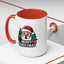 Christmas Mug - Merry Christmas White & Black Text Santa Trees Presents
