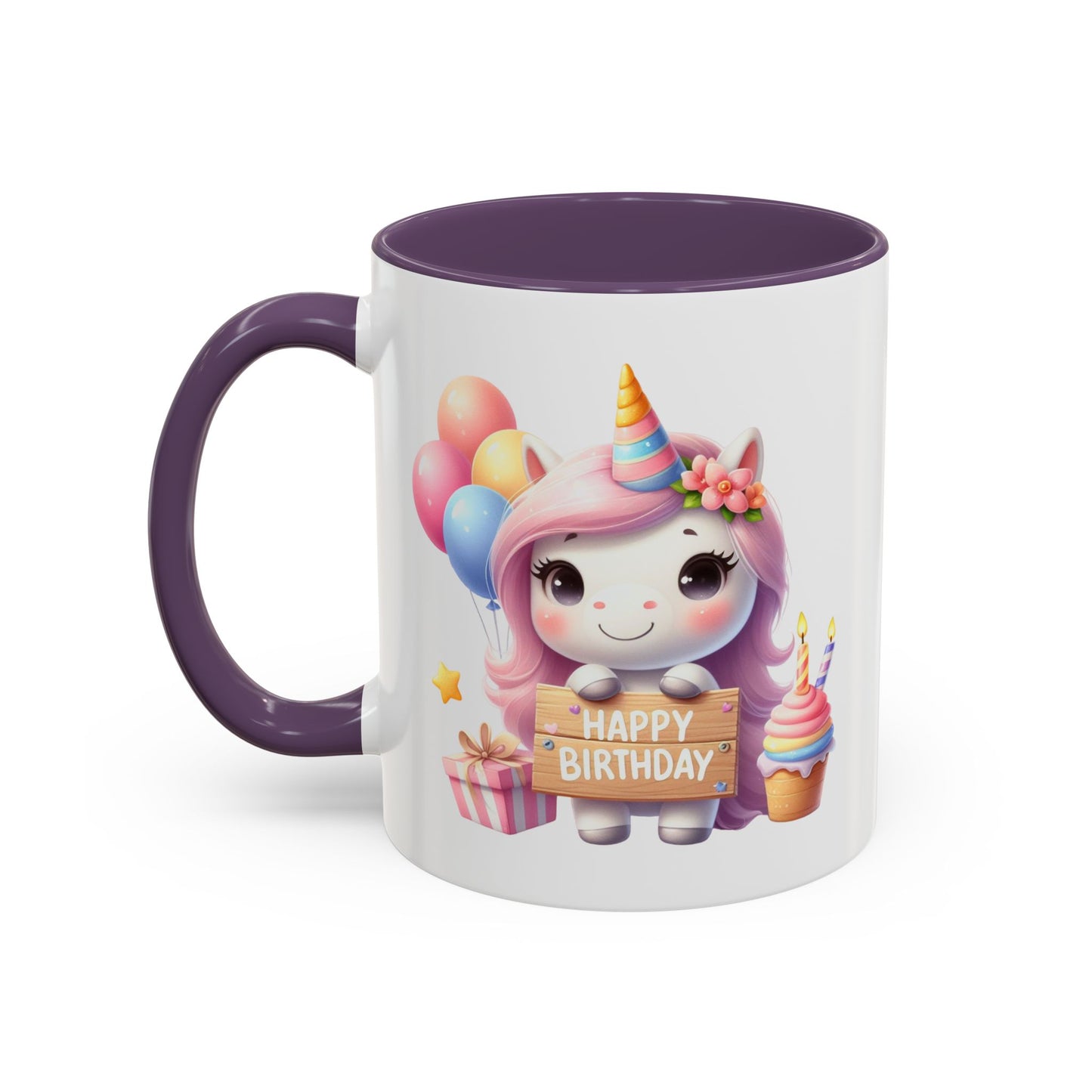 Birthday Mug - Girl Unicorn Happy Birthday Sign 2
