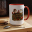 Christmas Mug - Merry Christmas Gold Text Santa Point Ornaments