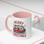 Christmas Mug - Merry Christmas Maroon Text Camper Trees Snowflakes