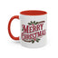 Christmas Mug - Merry Christmas Maroon & Green Text Decorations