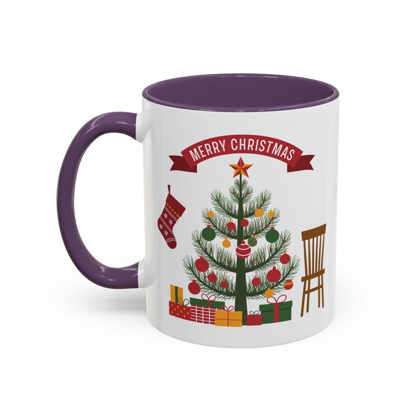 Christmas Mug - Merry Christmas Banner Tree Presents