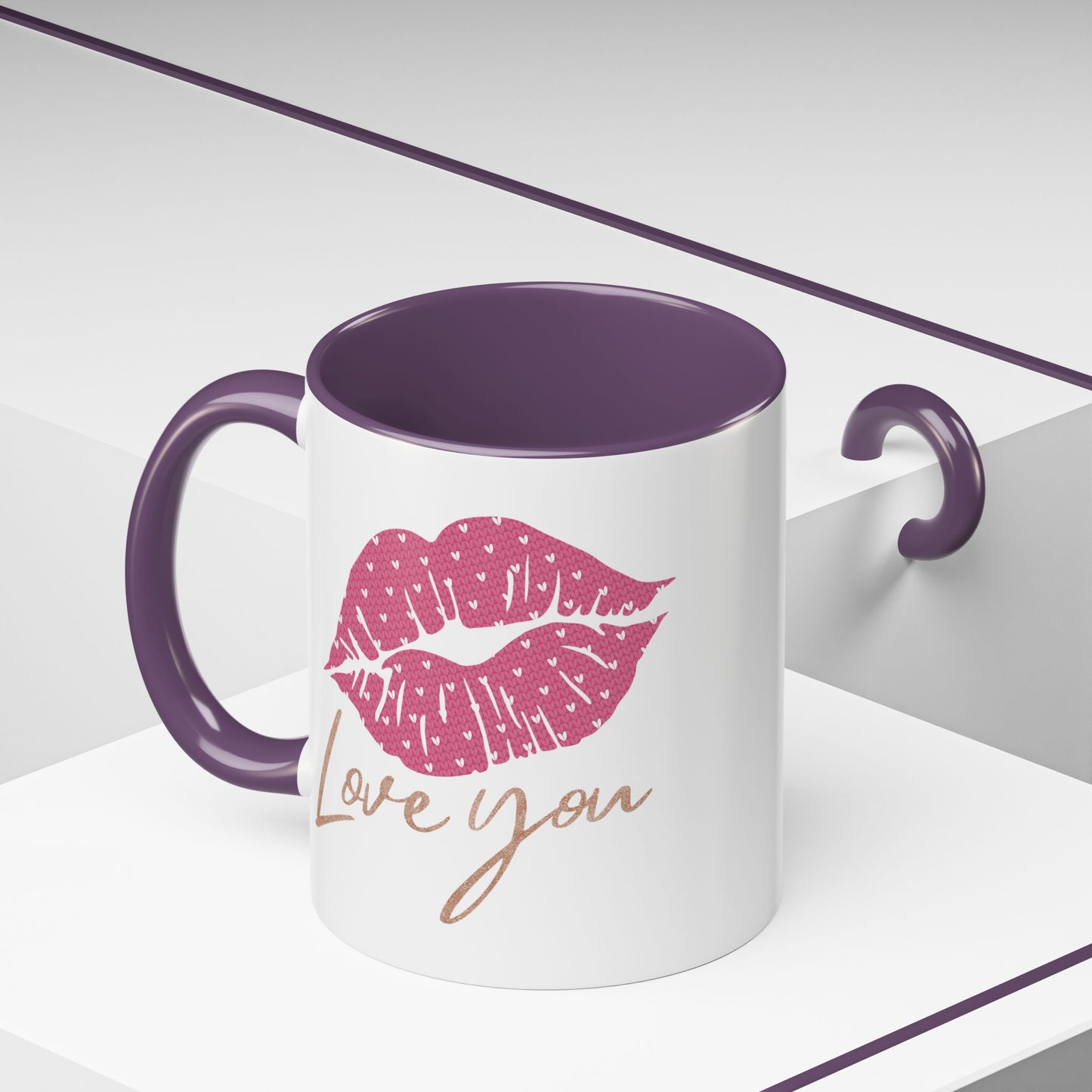 Valentine's Day Mug - Love You Lips Kiss