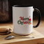 Christmas Mug - Merry Christmas Green & Red Text Santa Presents