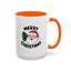 Christmas Mug - Merry Christmas Black Text Santa Tree