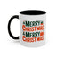 Christmas Mug - Green & Red Text Tree Presents