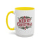 Christmas Mug - Merry Christmas Maroon Text Ornament Decorations