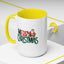 Christmas Mug - Merry Christmas Green & Red Text Santa Present
