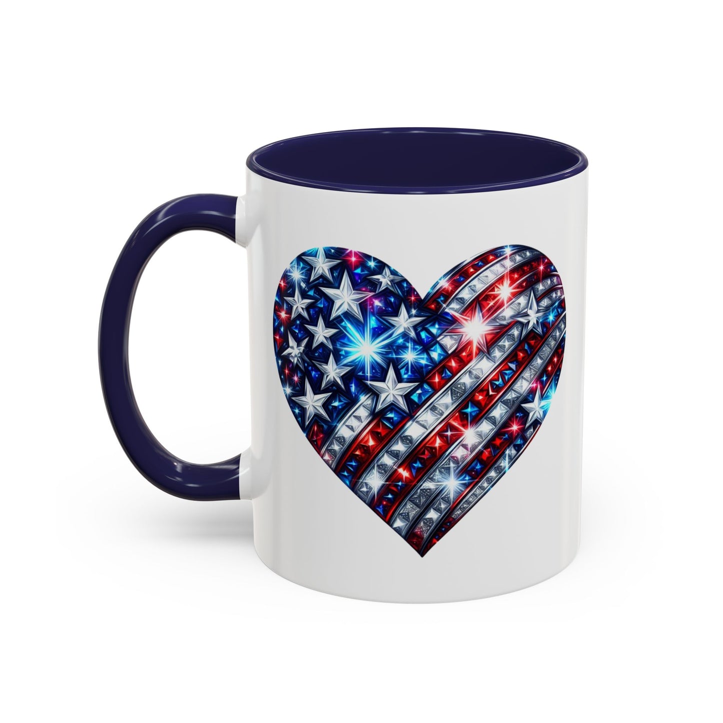 4th of July Mug - USA Sparkle Heart