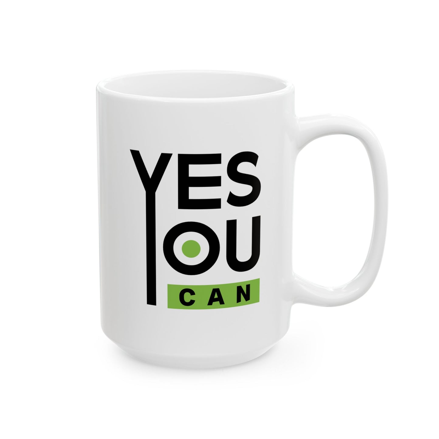 Motivation Mug - Yes You Can Black & Green