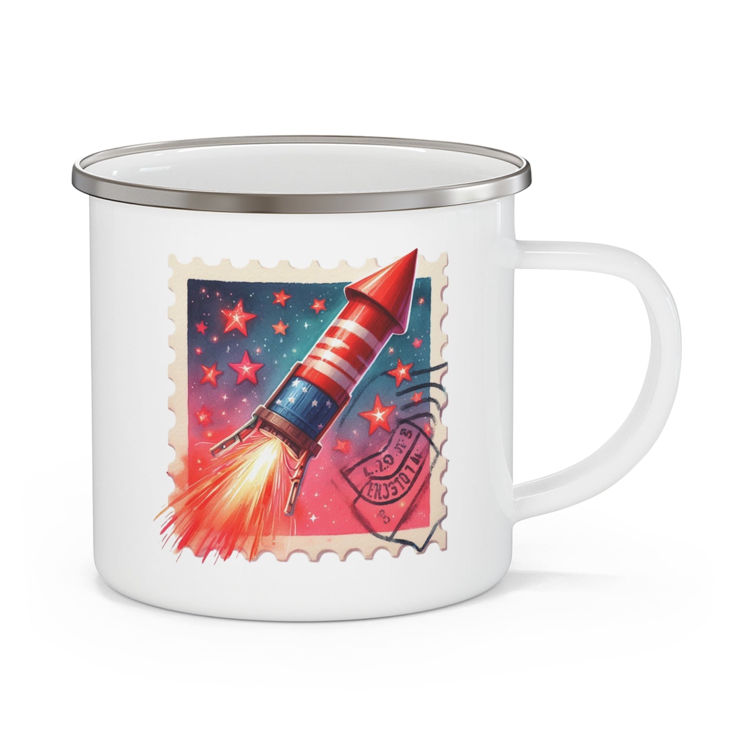 4th of July Mug - Firework Stars Stamp