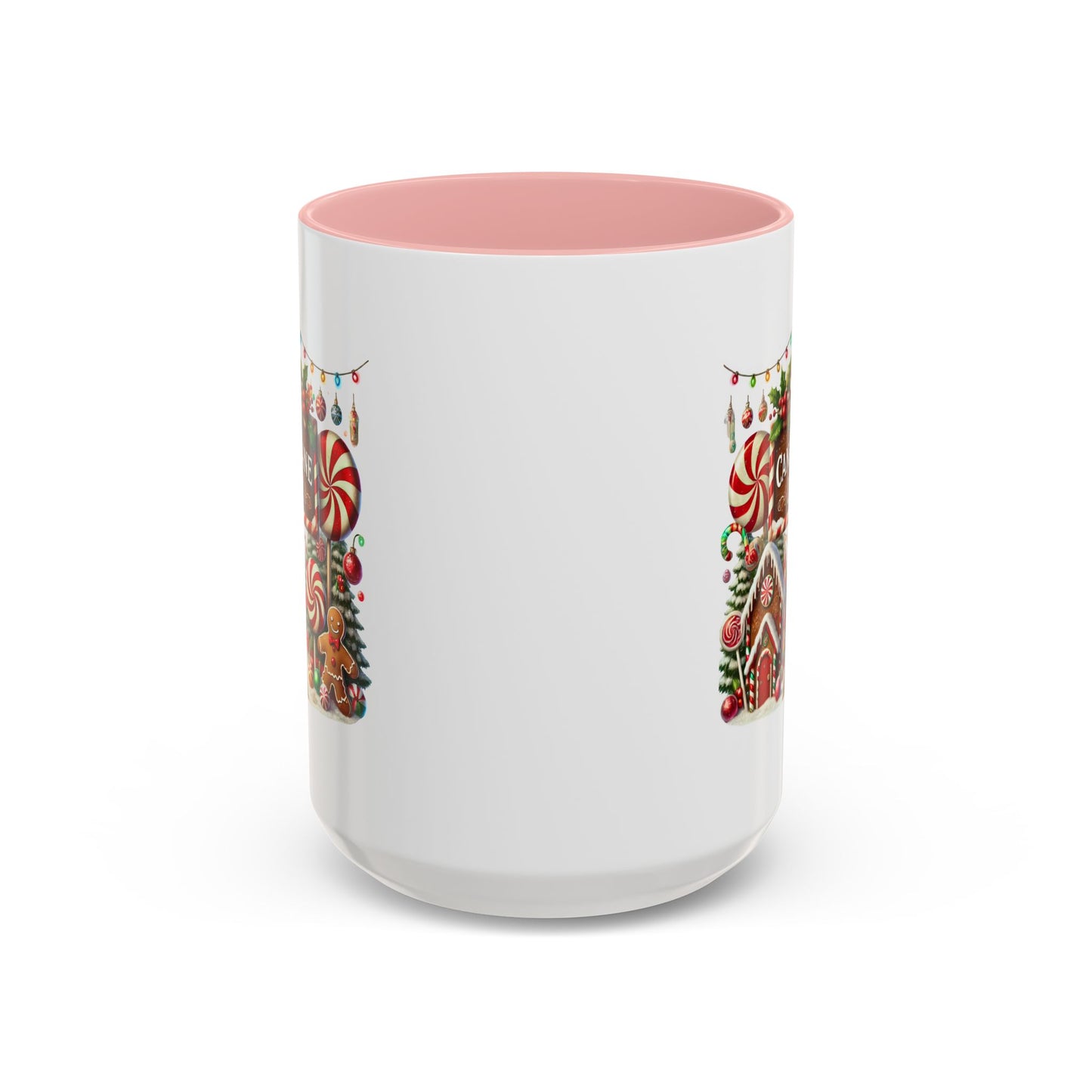 Christmas Mug - Candy Cane Lane White Text Ornaments Candy