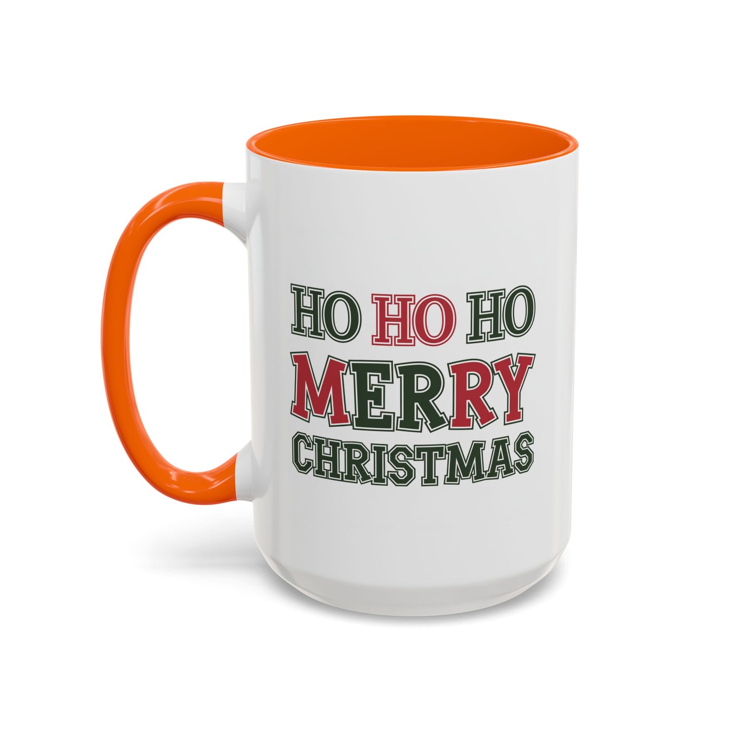 Christmas Mug - Ho Ho Ho Merry Christmas Green & Red Text 2