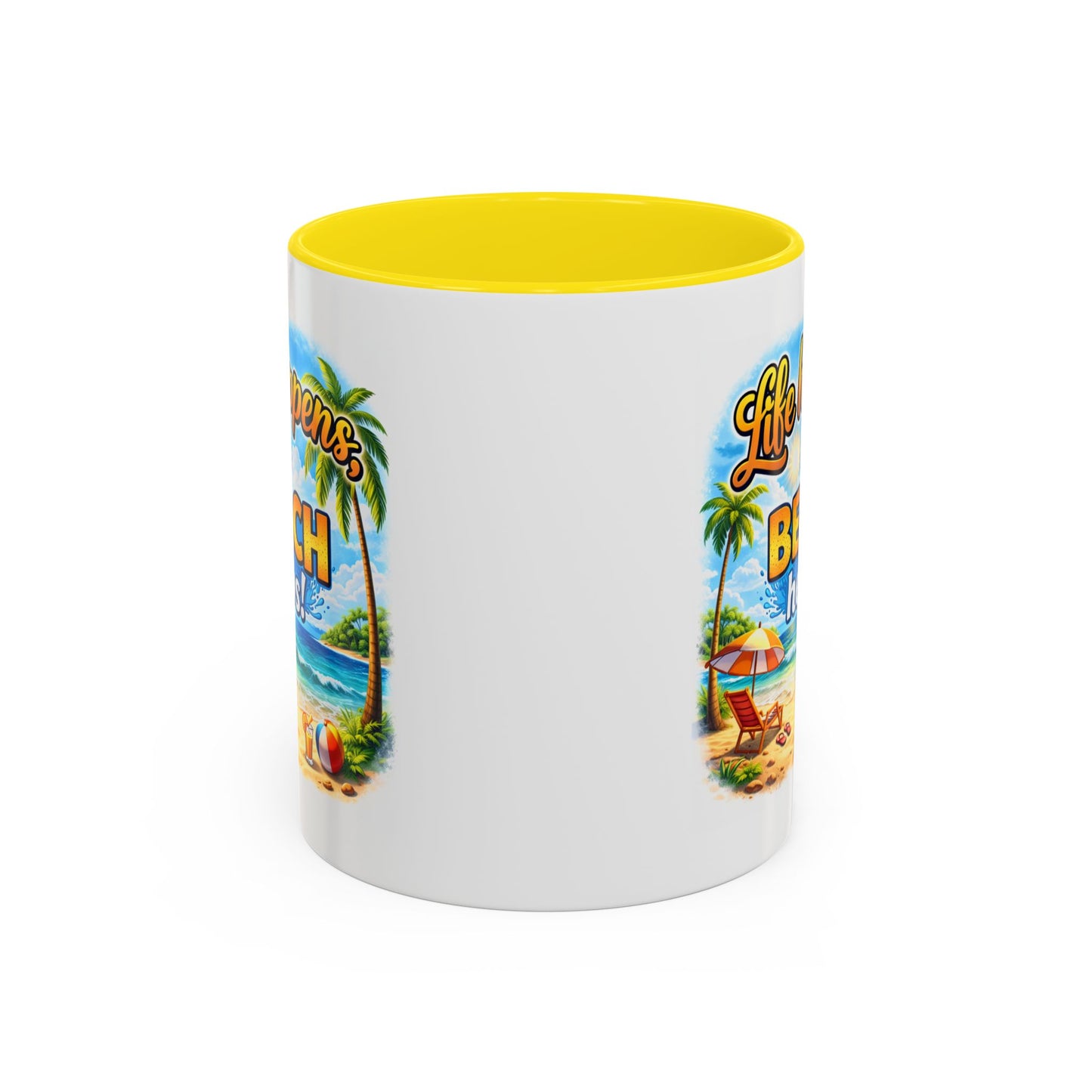 Humor Mug - Life Happens the beach Helps