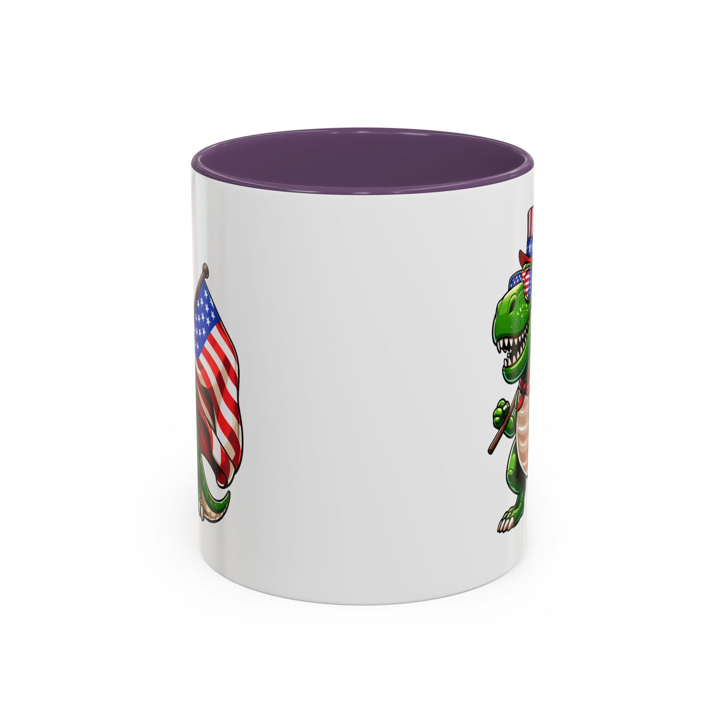 4th of July Mug - T Rex Dinosaur USA Flag