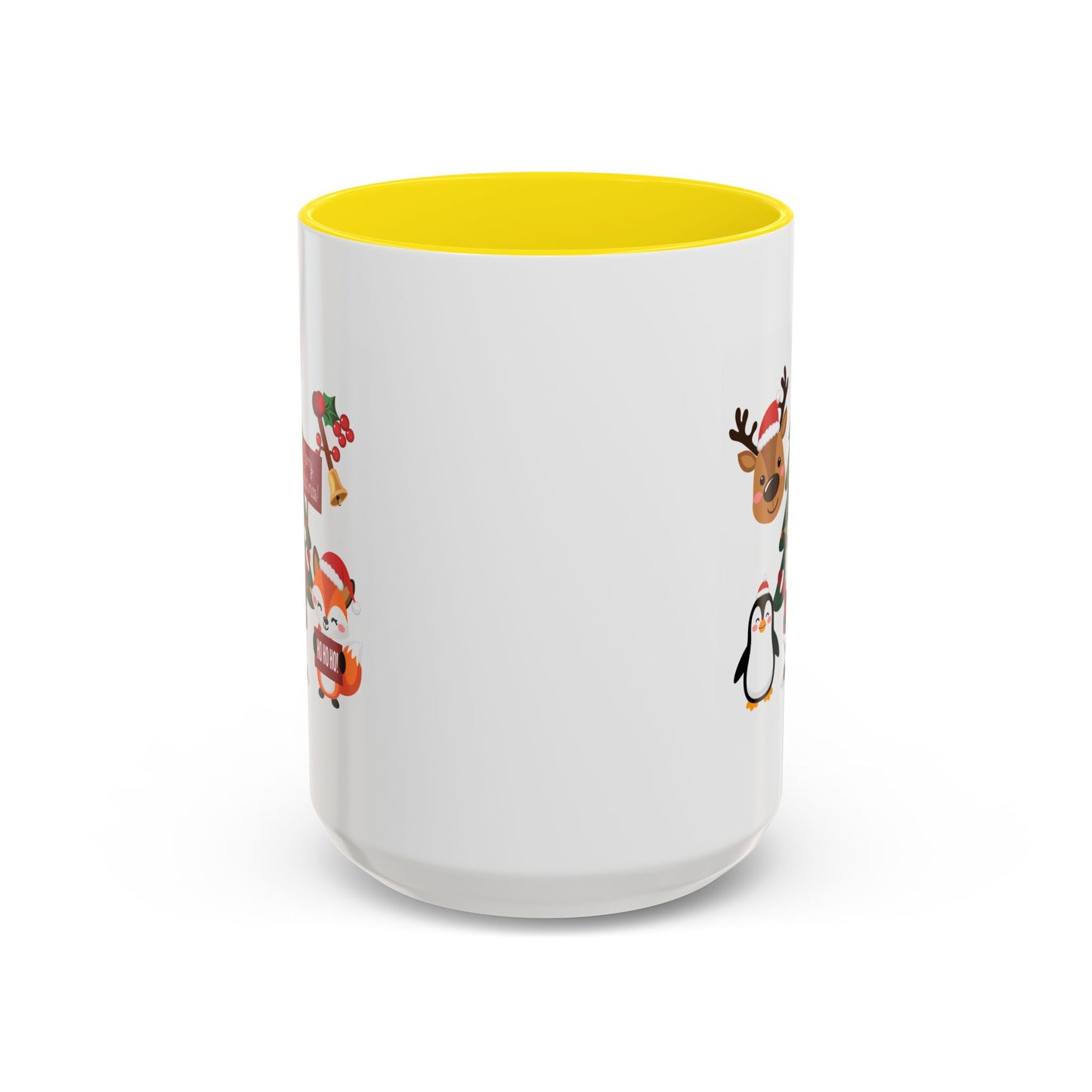 Christmas - Merry Christmas White Text Santa Reindeer Penguin Fox