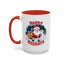 Christmas Mug - Happy Holidays Red & White Text Santa Snowman