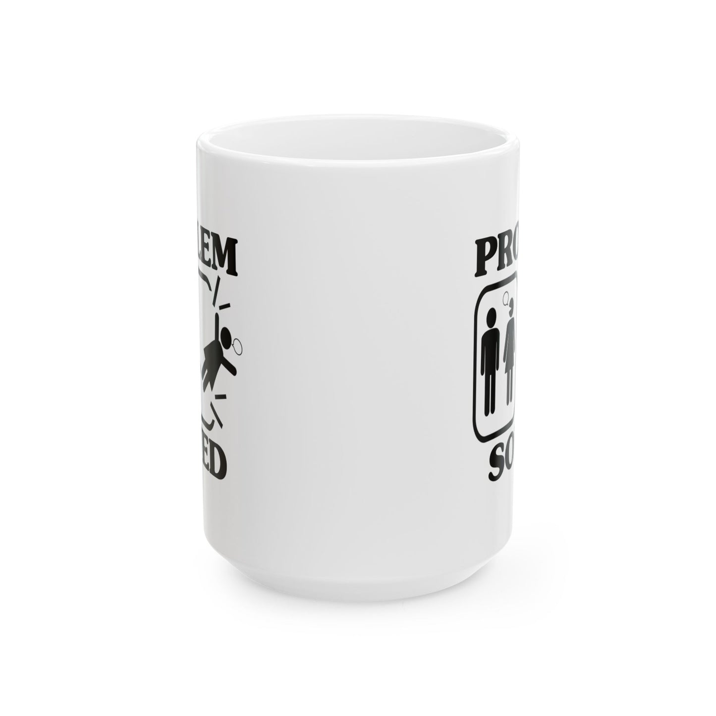 Humor Mug - Problem Solved - Boy Kicks Girl
