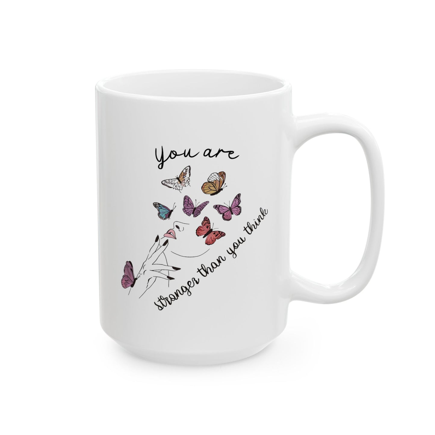 Motivation Mug - You Are Stronger Than You Think Butterflies