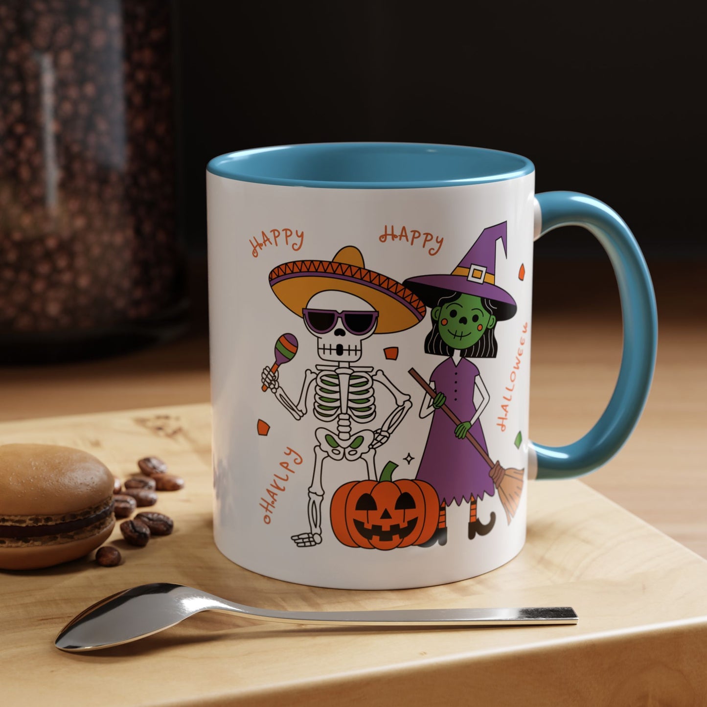 Halloween Mug - Skeleton & Witch