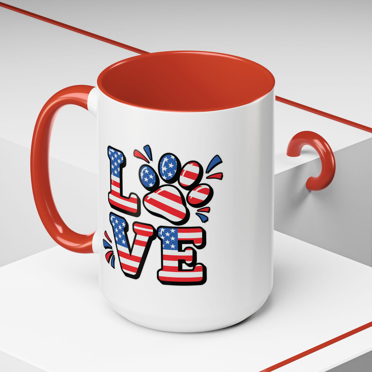 4th of July Mug - Animal Love USA Flag