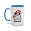 Christmas Mug - Merry Christmas Red & Green Text Gnome Present