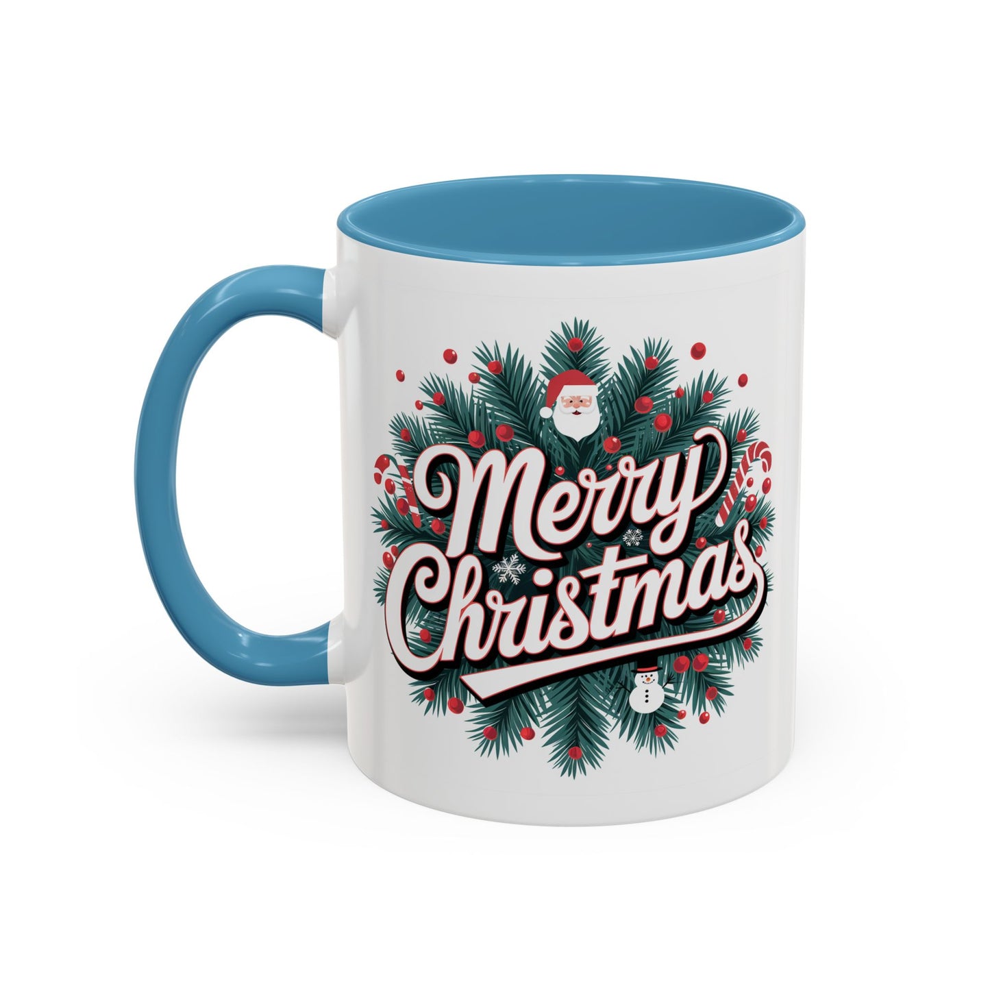 Christmas Mug - Merry Christmas White & Red Embossed Text