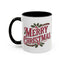 Christmas Mug - Merry Christmas Maroon & Green Text Decorations