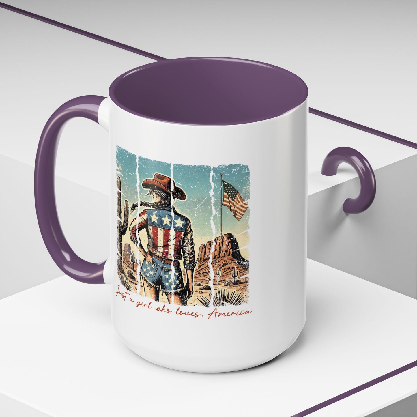 4th of July Mug - Just a Girl Who Loves America