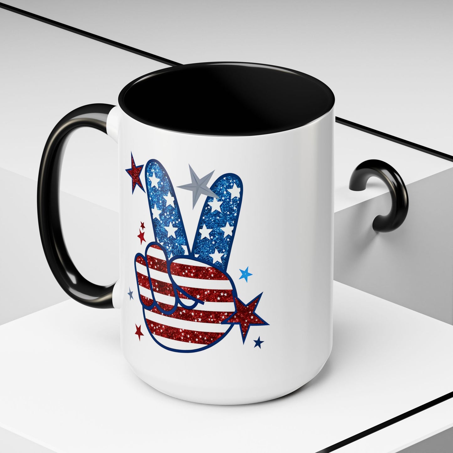 4th of July Mug - America Peace Sign