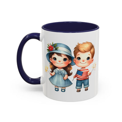 4th of July - American Boy & Girl Flag