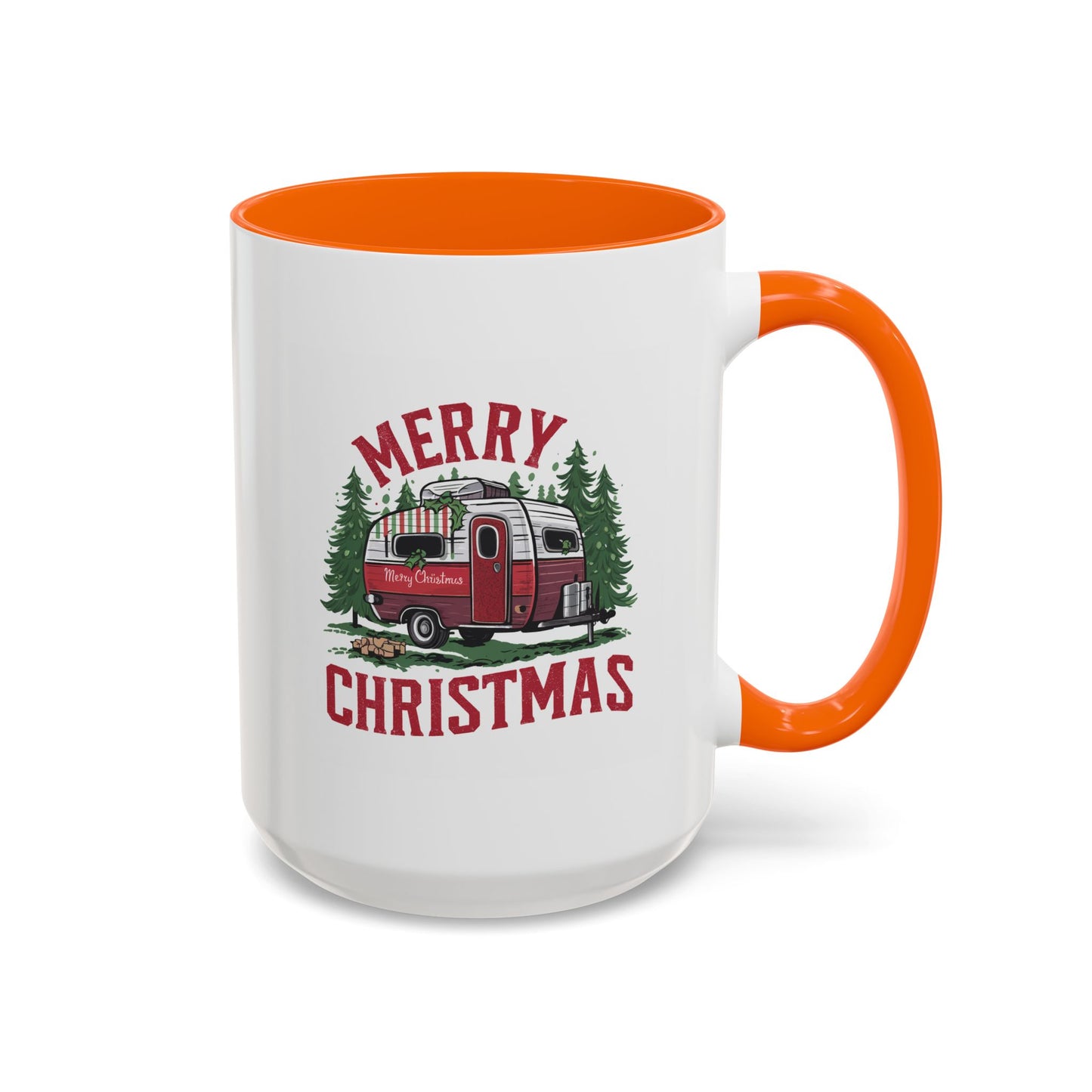 Christmas Mug - Merry Christmas Red & White Camper