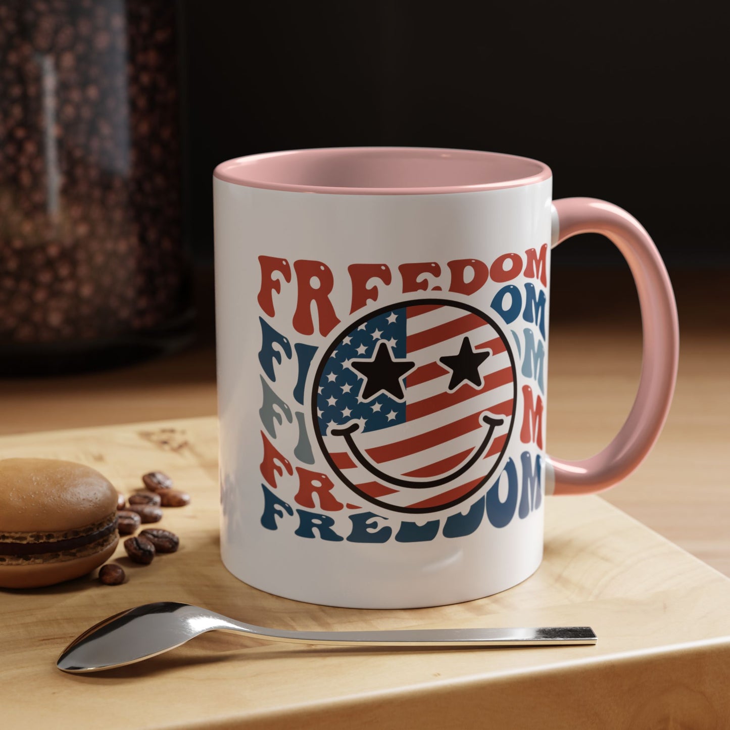 4th of July Mug - Freedom Smiley Face