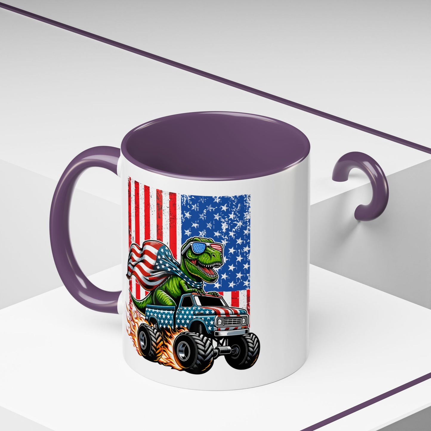 4th of July Mug - T Rex Riding Monster Truck