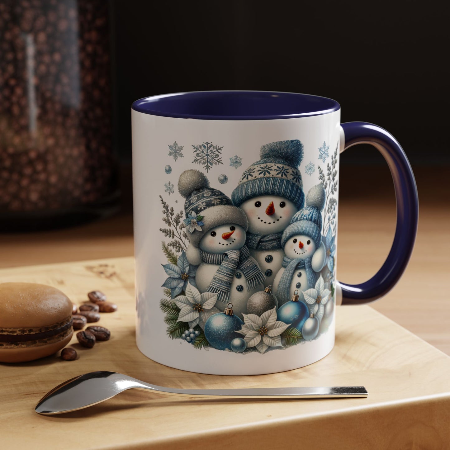 Christmas Mug - Blue Snowman Family