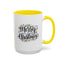 Christmas Mug - Merry Christmas Black Text Colored Lights