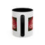 Christmas Mug - Merry Christmas Cream Text Maroon Background