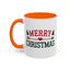 Christmas Mug - Merry Christmas Red & Green Text Heart Arrow Trees
