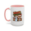 Christmas Mug - Merry Christmas Red & Green Text Reindeer Snowman